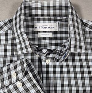 Mizzen+Main Leeward Black and Blue Plaid Men's Shirt